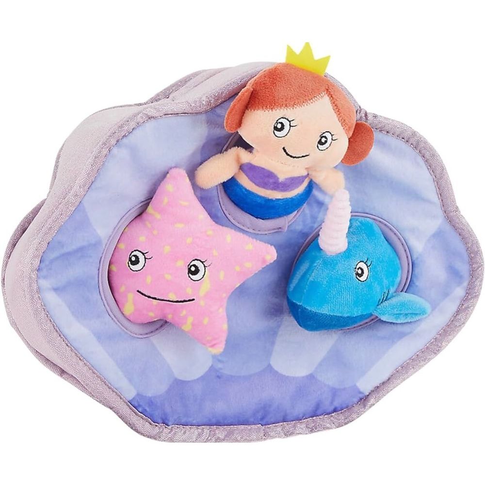 Joyhound Burrow Shell Hide‎ N Peak Classroom Dog Toy 14" Plush Squeaker Ocean